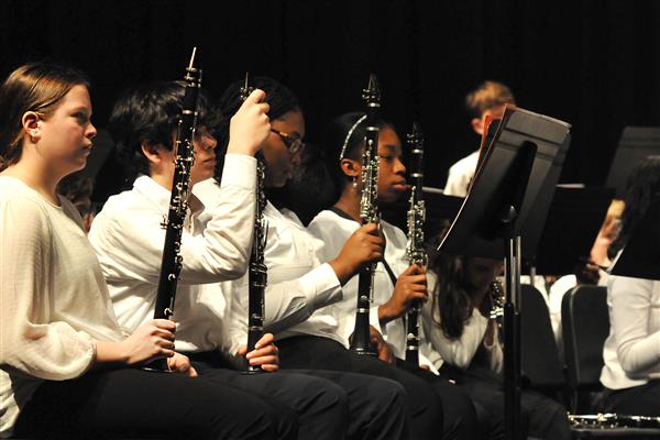 Students performing at the 2023-2024 All County Band Concert